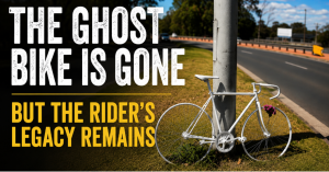 Richard Pollett ghost bike on Moggill Road